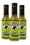 Cranky Rooster Jalapeno Small Batch Crafted Crushed Pepper Medium Hot Sauce/Set of 3/5 Fl.oz each