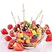 Blulu 200 Pieces Cocktail Picks 4.7 Inch Fruit Sticks Pearl Bamboo Toothpicks for Wedding Birthday Party Supplies (White and Pink)