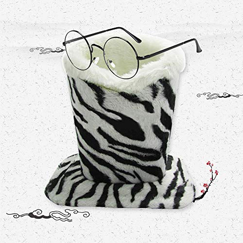 Merssavo Eyeglasses Holder, Modern Plush Lined PU Leather Household Storage Holder Protective [Anti-scratch] [Dustproof] Stand Case for Eyeglass and Sunglasses, Zebra Pattern - Thumbnail 2