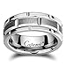 Caperci 8mm Brick Pattern Tungsten Carbide Wedding Band Ring for Men Size 9.5