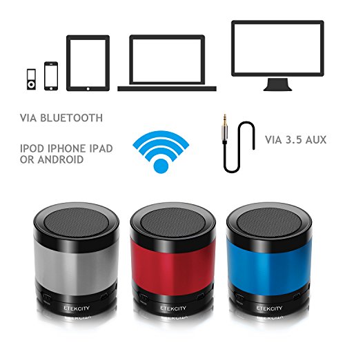 Etekcity RoverBeats T16 Ultra Portable Wireless Bluetooth Speaker, Enhanced Bass (Red)