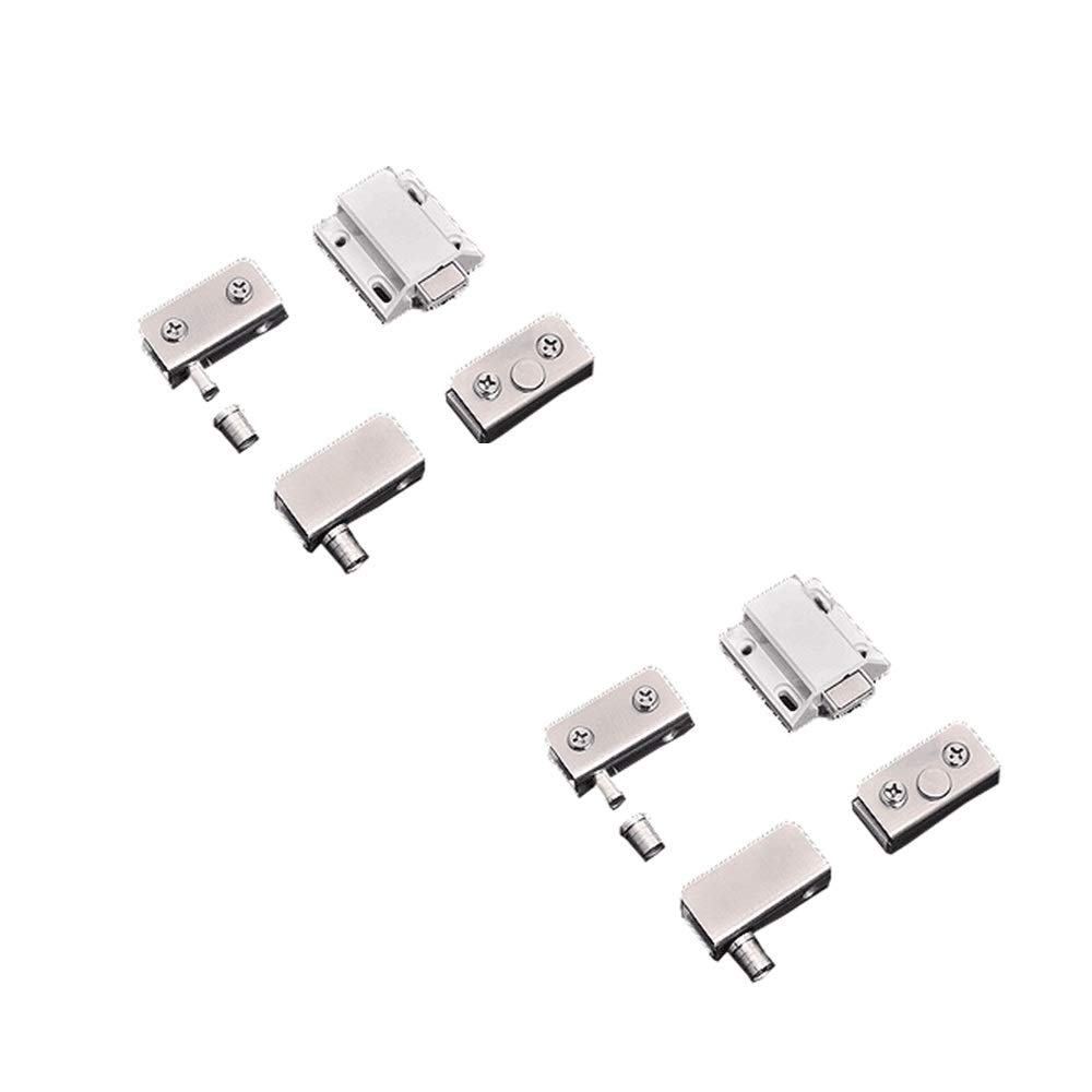 Set of 2 NUZAMAS Cabinet Door Pivot Hinges Set, Door Hinge Catch, Door Latches Glass Clamps Set for Single Door