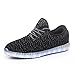 [NEW SIZE VERSION] LeoVera Men's & Women's LED Shoes Luminous Flashing Sneakers LVYZ86-Black-41