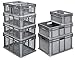 Akro-Mils 37608 Plastic Straight Wall Container Tote with Mesh Sides and Mesh Base, (24-Inch x 16-Inch x 8-Inch), Gray, (4-Pack)