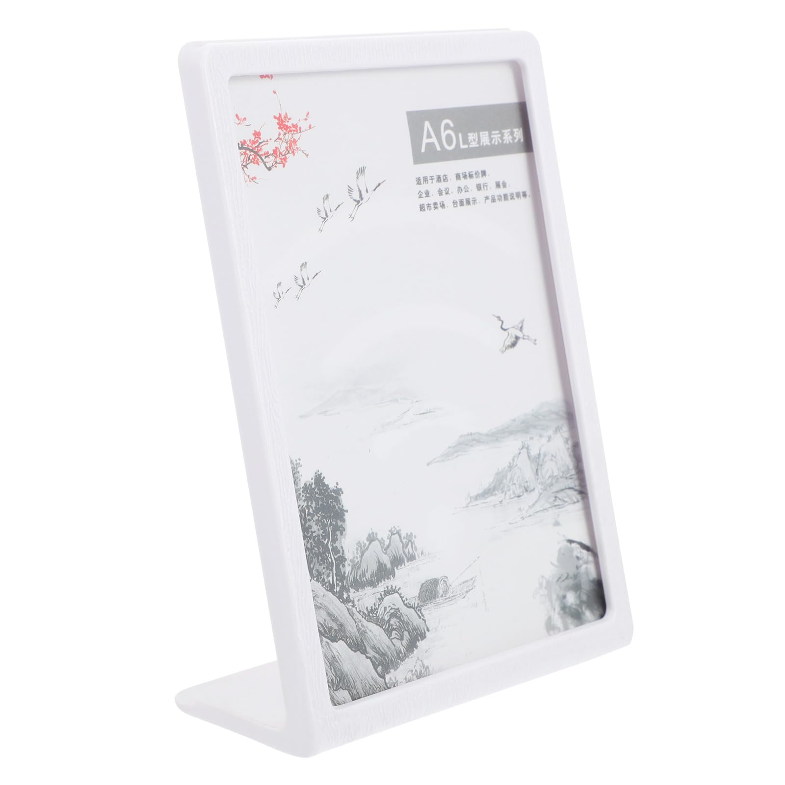 ULTECHNOVO A4 Menu Display Board Plastic Sign Holder A Sign Holder Flyer Display Stand Flyer Holder Desktop Menu Storage Rack L-shaped Label Rack Frame Bracket Leaflet Sign Stand A5 Abs