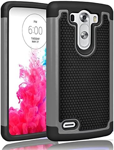 LG G3 Vigor, LG G3 mini Case, Rugged Defender Thin Slim Premium Hard PC Hybrid Soft Silicone Heavy Duty Rubber Bumper Armor Protective Case Cover Fit For LG G3 Vigor, G3 Mini LS885 D725 (Black/Grey)