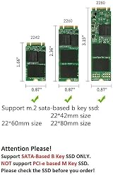 Multibao M.2 NGFF to 2.5 Inch SATA Adapter Card B Key Enclosure 8mm view 7
