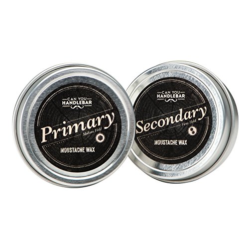 Can You Handlebar Premium All-Natural Primary and Secondary Moustache Wax Set: Daily and Extra Strength Wax Kit