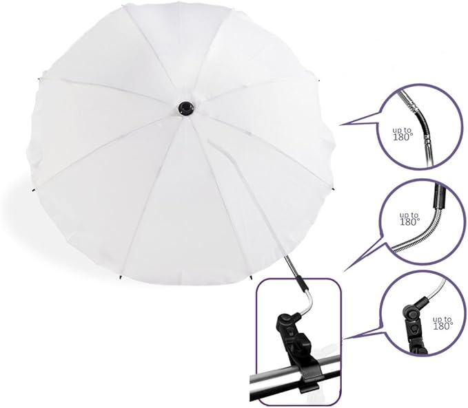 white pram parasol
