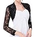 Belle Poque Women's Lace Shrug Jacket Long Sleeve Bridal Cardigan Bolero