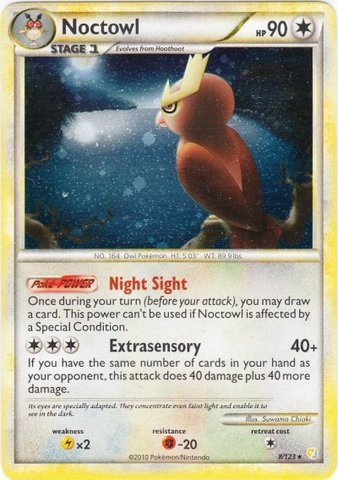Pokemon - Noctowl (8/123) - HeartGold SoulSilver - Holo