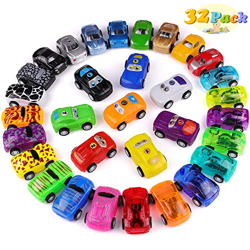 UWEAONTME DOTH Pull Back Cars, 32 Pack Pull Back Racing Vehicles Mini