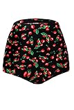 Aleumdr Womens High Waisted Retro Ruched Swim Bottom Floral Bikini Briefs