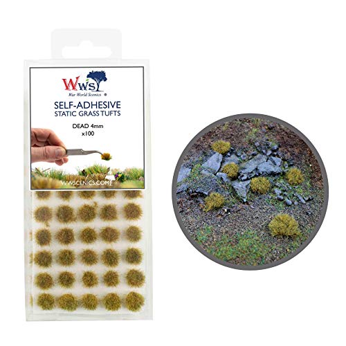 War World Scenics 4mm Abgestorbene Selbstklebende Statische Grasbüschel x 100 - Modellbau Modellbahn Landschaftsbau Diorama Miniatur Tabletop Spiele Wargame Modelleisenbahn Geländebau