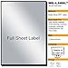 Mr-Label® Extra Large Full-Sheet Matte Silver Label Adhesive Labels – Scratchproof Waterproof Stickers for Company Information | Wine Bottle - Laser Print Only (25 Sheets)