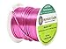 Mandala Crafts 14 Gauge Anodized Aluminum Craft Wire for Jewelry Making - 60 FT Colored Flexible Hot Pink Wire - Bendable for Bonsai Armature Crafting Sculpting