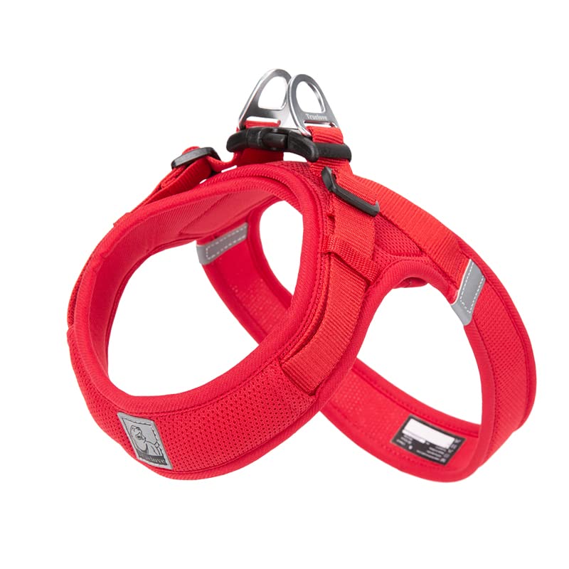 WINHYEPET Truelove Dog Harness Soft Mesh Reflective Breathable Step-In Dog Harness,Easy Adjustment Harness with Safety Buckle for Extra Small and Small Dogs, Vest Harness TLH3013(Red,XS)