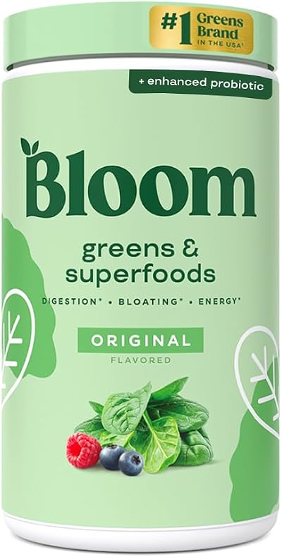 Bloom Nutrition Super Greens Powder Original 60 Servings Greens Probiotics