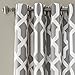 Lush Decor Edward Trellis Curtains Light Filtering Window Panel Set for Living, Dining, Bedroom (Pair), Gray, 52