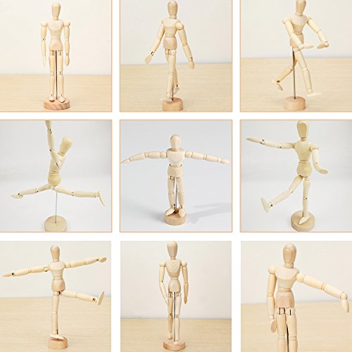 COGEEK Removable Wooden Human Mannequin Sketch Art Model Car Ornament (8.072.17 inches)