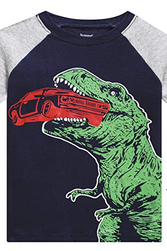 Little Boys Pajamas Set for Toddler Cotton Clothes 4-Pieces Dinosaur Shark 2T Sleepwear Kids Casual Long Sleeve Pjs Set (GlassSharkDinosaur,2T)