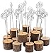 Wooden Base Place Card Holders, Dedoot Rustic Real Wood Base Table Number Holder Party Decoration Card Holders Picture Memo Note Photo Clip Holder, Pack of 20