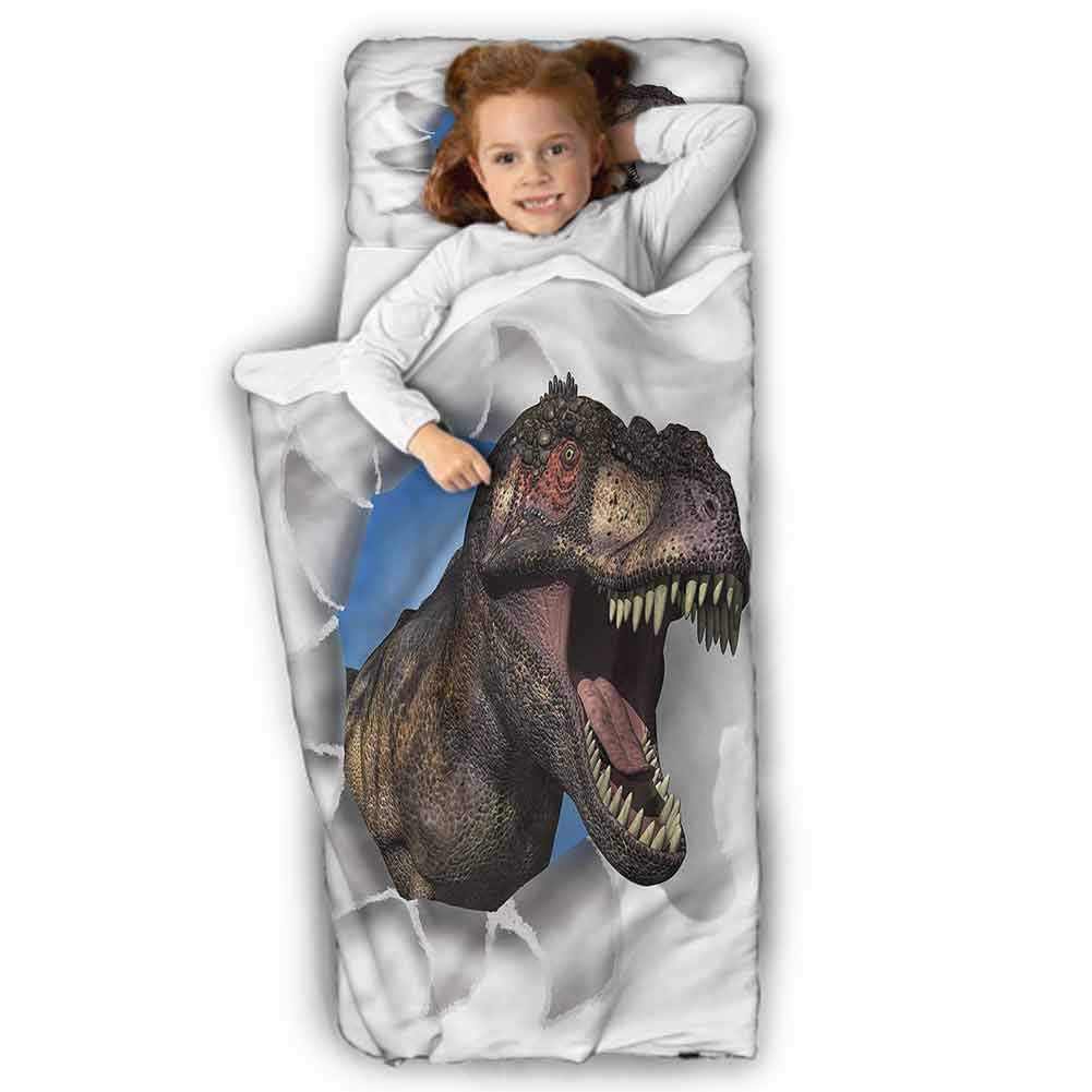 Jurassic Kids Slumber Bags T Rex Through Paper Wall Great for Boys and Girls 43X21 INCH