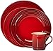 Le Creuset Stoneware 16-Piece Dinnerware Set, Cerise (Cherry Red)
