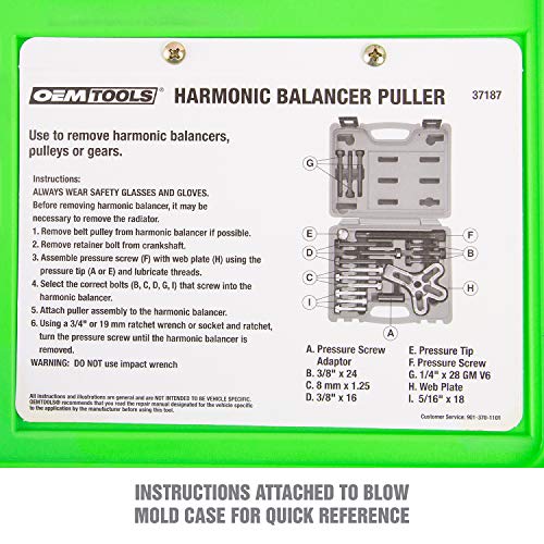 OEMTOOLS 37187 Harmonic Balancer Puller Kit, Works as Harmonic Balancer, Gear Pulley, Crank