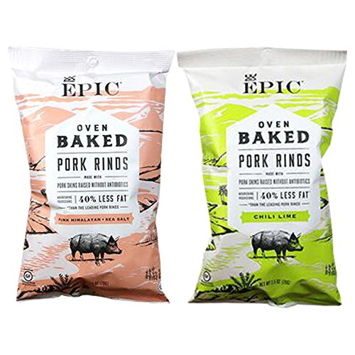 Epic, Artisanal Oven Baked Pork Rinds, Pink Himalayan Sea Salt and