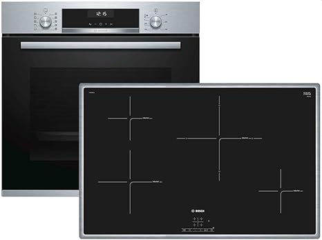 Bosch Hbd634cs80 Backofen Kochfeld Kombination Einbau A 59 4 Cm Edelstahl Klapptur Lcd Display Ecoclean Direct Induktionskochfeld Autark Touchselect Umlaufender Rahmen Amazon De Kuche Haushalt