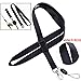 YOUOWO 2 Pack Black Neck Office Quick Release Lanyards and Small Black Adjustable Wrist Lanyard with Horizontal ID Badge Holder PU Leather,with Clips