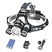 Mifine LED Headlamp 5000 Lumens Waterproof Flashlight, 4 Modes Headlight with 18650 Rechargeable Batteries and Wall Charger for Outdoor Sports Like Running,Camping and Hiking