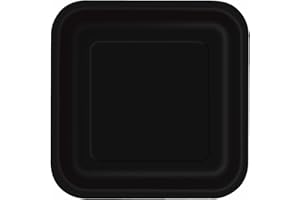 Square Black Dessert Plates, 16ct