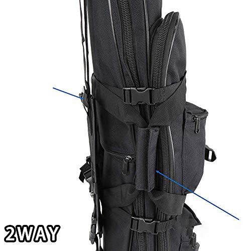Sutekus 39 Inch Double Rifle Bag Outdoor Tactical Gun Case Integrated Pistol and Magazine Storage Backpack 100CM