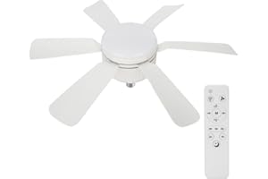 SAUGLAE Ceiling Fans with Lights and Remote Control, E26 Base, 3 Fan Speeds, 3 Colors stepless dimming, LED Ceiling Light for Bedroom, Living Room Kitchen, Living Room, Pack of 1