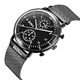 FunkyTop Quartz Analog Day Date Casual Mens Mesh Watch with Magnetic Stainless Steel Watch Band