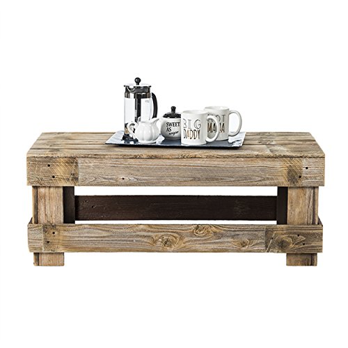 del Hutson Designs - Rustic Barnwood Coffee Table, USA Handmade Reclaimed Wood (Natural)