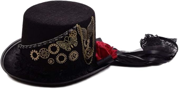 red and black top hat