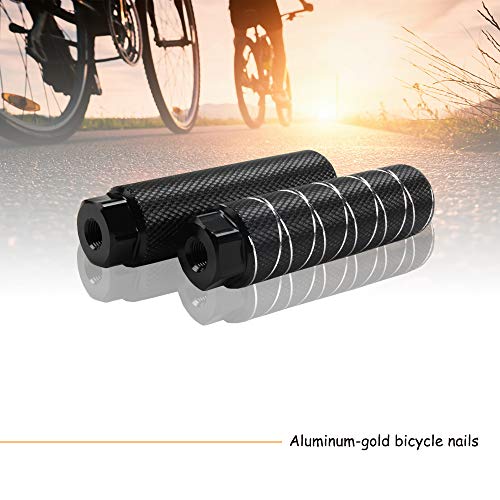 KOOBOOK 2Pcs Bike Pegs Bike Pedals Axle Foot Rest Pegs Bike Anti-Skid Lead Foot BMX Pegs Diameter 28mm Fit 3/8 inch Axles