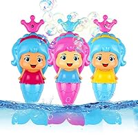 Conquer Baby - (3 Pack) Bath Toys for Toddlers Kids Girls - Mermaid Princess Wind Up Tail Flap Floating Water BathTub Toys, Swimming Pool Beach Bathing Time Fun - Random Colors