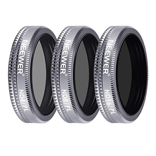 Neewer Shutter Filter Kit for DJI Mavic 2 Zoom, Includes Multi-Coated ND4/PL ND8/PL ND16/PL Filters with Carrying Box for Outdoor Photography (Grey Aluminum Alloy Frame)