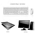 Wireless Keyboard Mouse, Jelly Comb KUS015 2.4GHz Ultra Slim Full Size Rechargeable Wireless Keyboard and Mouse Combo for Windows, Laptop, Notebook, PC, Desktop, Computer (White)