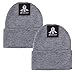 2 Pack Classic Solid Color Ski & Winter Cuff Beanie Skull Cap for Men or Women