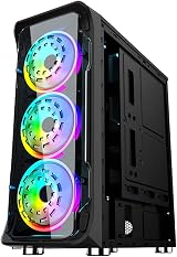ATX Mid-Tower PC Case 6x 120mm ARGB Fans Tempered Glass USB 3.0 Gaming view 3