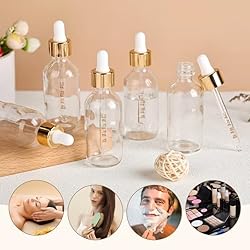 KURTOTEP 4 Pack 2 oz Glass Dropper Bottle with Top