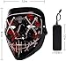 BV Led Purge Mask - Halloween Led Mask Light Up Mask for Festival Cosplay Halloween Costume White