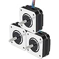 STEPPERONLINE 3 PCS Nema 17 Stepper Motor Bipolar 1.8deg 16Ncm (22.6oz.in) 1A 42x42x20mm 4 Wires for Exturder 3D Printer CNC DIY