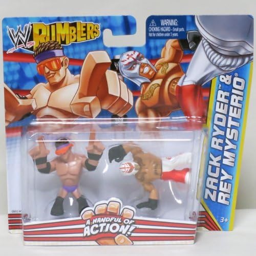 WWE Rumblers mini figure 2 pack case 2 inches Zack Ryder &amp; Rey Mysterio