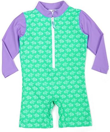 Sabbia Bianca Boy's Long Sleeve Rash Guard Green Turtle Prints (2-3 years)